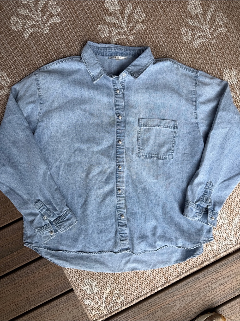 Seven7 Light Blue Denim Button-Down Shirt